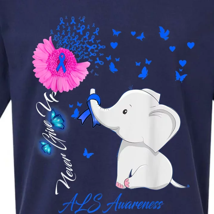 Elephant ALS Awareness - ALS Ribbon Gifts Sueded Cloud Jersey T-Shirt