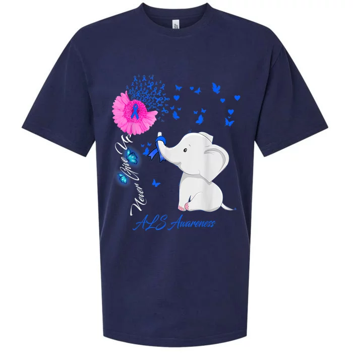 Elephant ALS Awareness - ALS Ribbon Gifts Sueded Cloud Jersey T-Shirt