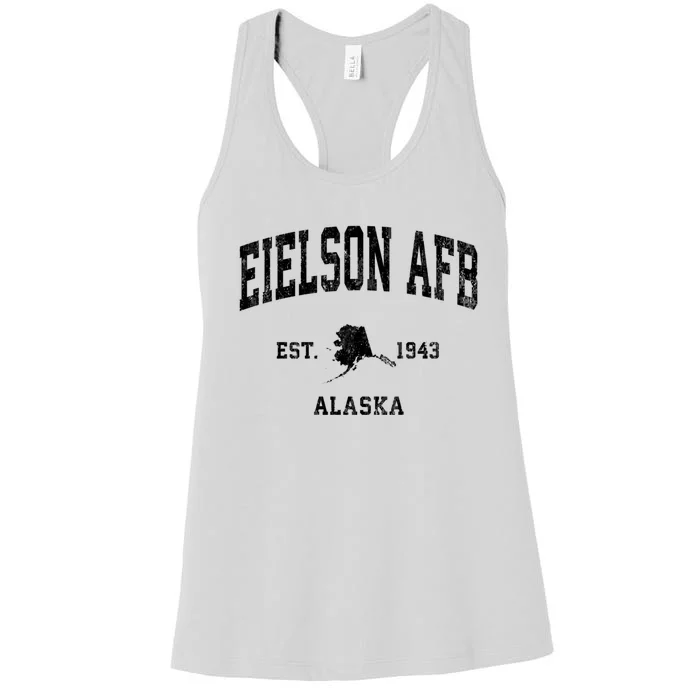 Eielson Afb Alaska Ak Vintage Established Athletic Sports Design Women's Racerback Tank