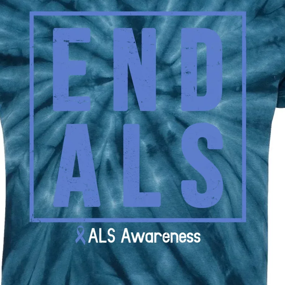 End Als Awareness Ribbon Kids Tie-Dye T-Shirt