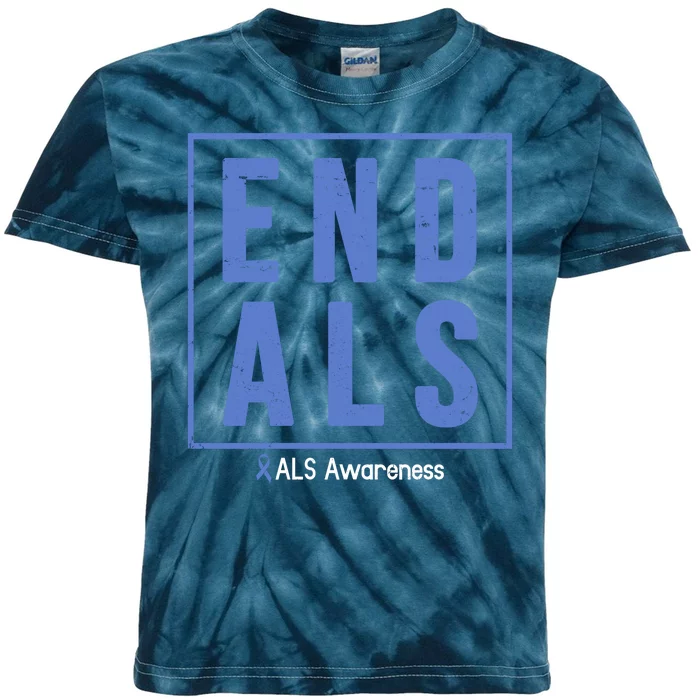 End Als Awareness Ribbon Kids Tie-Dye T-Shirt