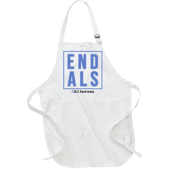 End Als Awareness Ribbon Full-Length Apron With Pocket