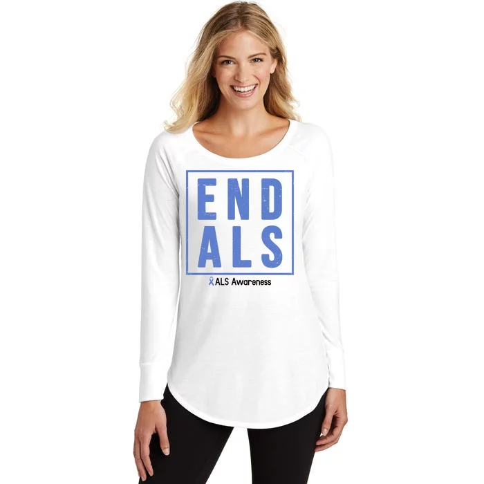 End Als Awareness Ribbon Women's Perfect Tri Tunic Long Sleeve Shirt