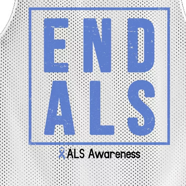 End Als Awareness Ribbon Mesh Reversible Basketball Jersey Tank