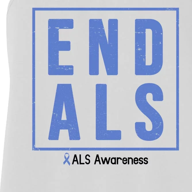 End Als Awareness Ribbon Women's Racerback Tank