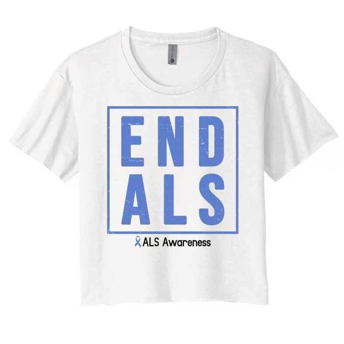 End Als Awareness Ribbon Women's Crop Top Tee