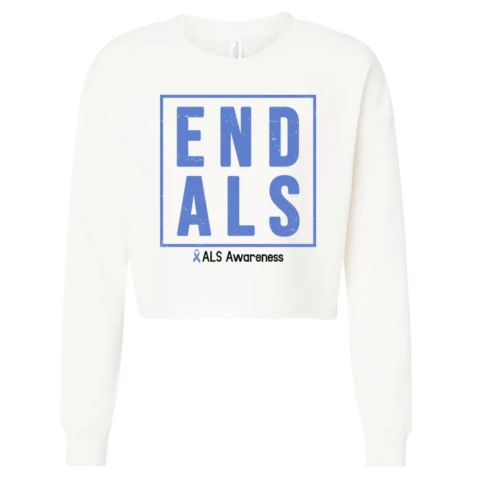 End Als Awareness Ribbon Cropped Pullover Crew