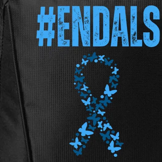 End Als Awareness Support Butterfly Ribbon City Backpack