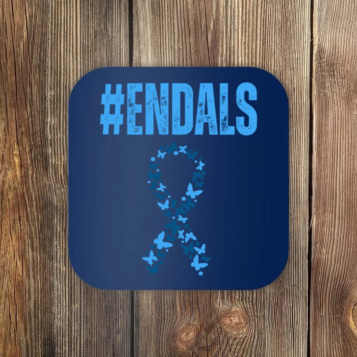 End Als Awareness Support Butterfly Ribbon Coaster