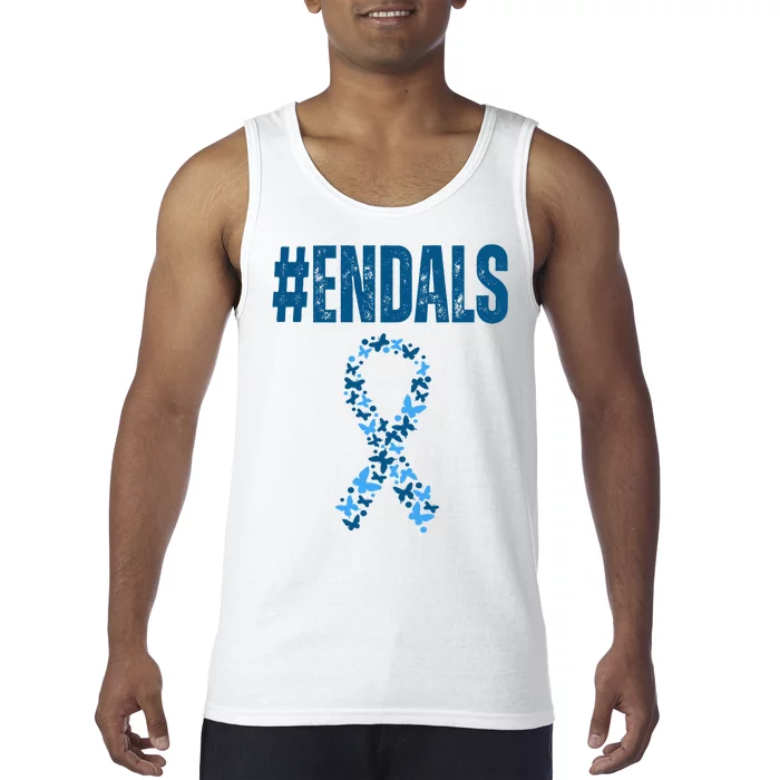 End Als Awareness Support Butterfly Ribbon Tank Top