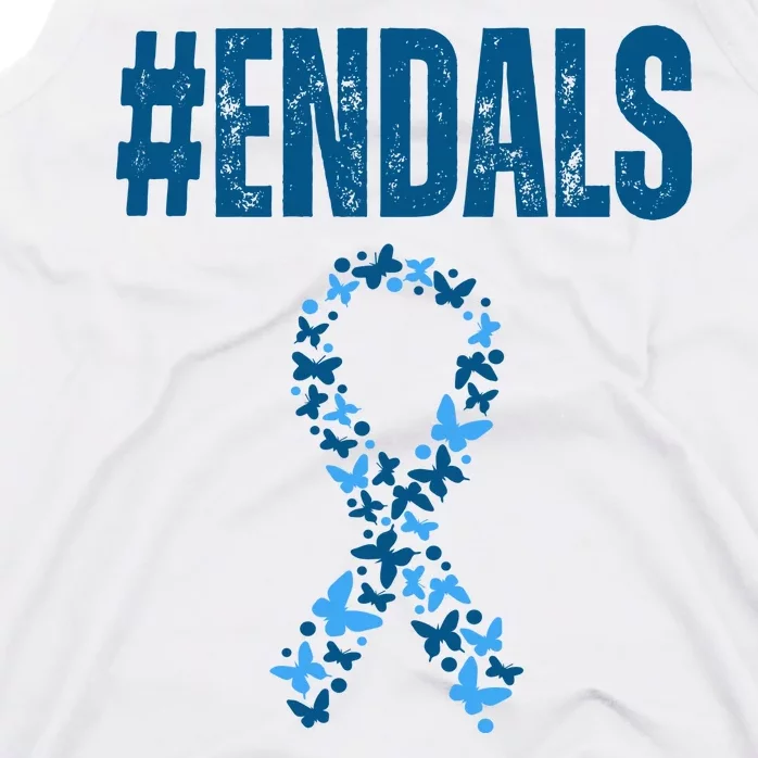 End Als Awareness Support Butterfly Ribbon Tank Top