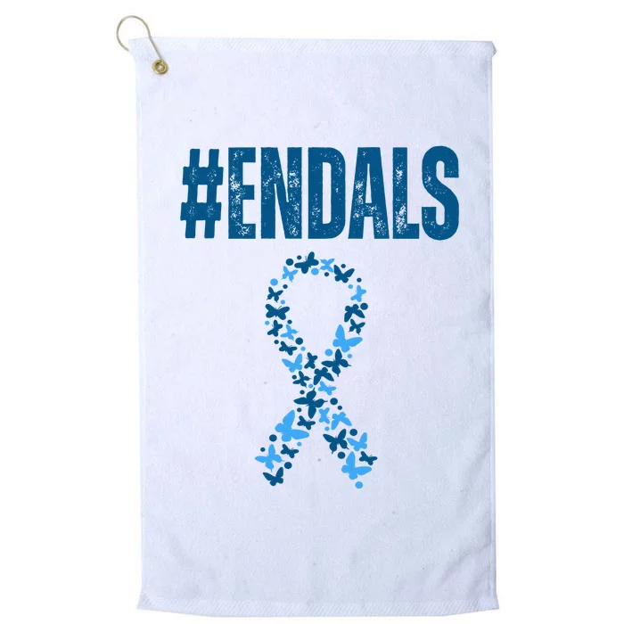 End Als Awareness Support Butterfly Ribbon Platinum Collection Golf Towel