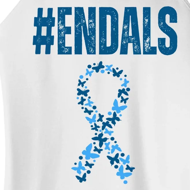 End Als Awareness Support Butterfly Ribbon Women’s Perfect Tri Rocker Tank