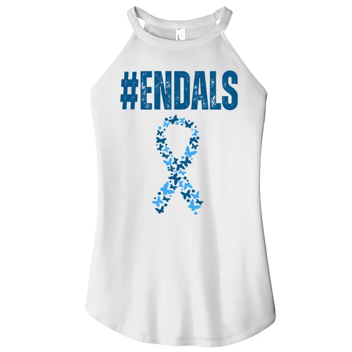 End Als Awareness Support Butterfly Ribbon Women’s Perfect Tri Rocker Tank