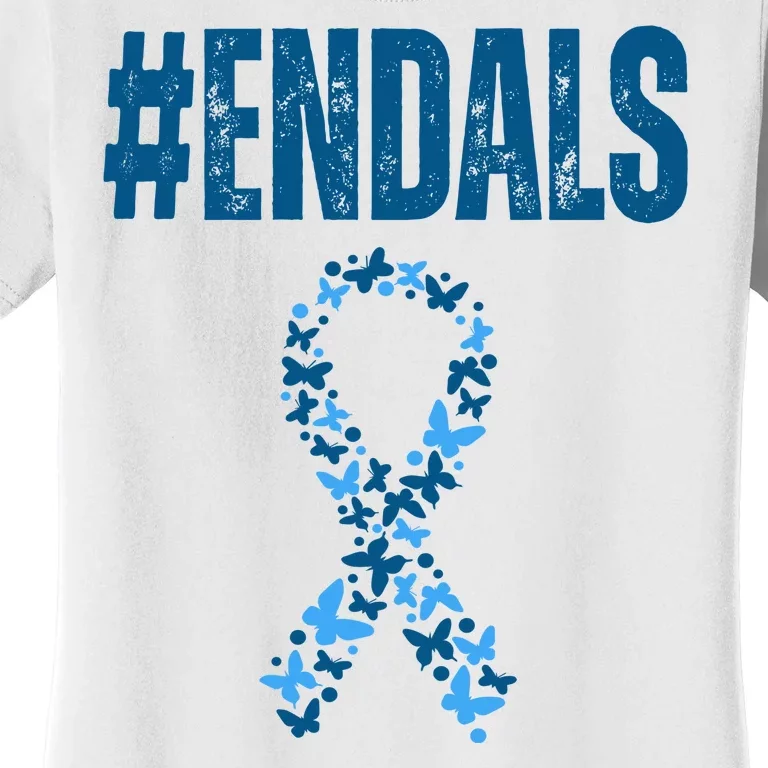 End Als Awareness Support Butterfly Ribbon Women's T-Shirt