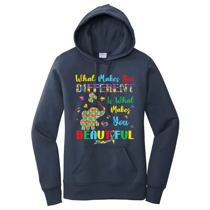 Elephant Autism Awareness Autistic For Mom Dads Wo Women's Pullover Hoodie