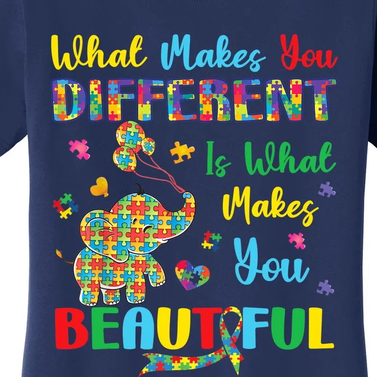 Elephant Autism Awareness Autistic For Mom Dads Wo Women's T-Shirt