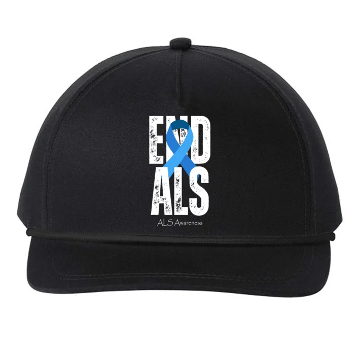 End Als Awareness Month Ribbon Snapback Five-Panel Rope Hat