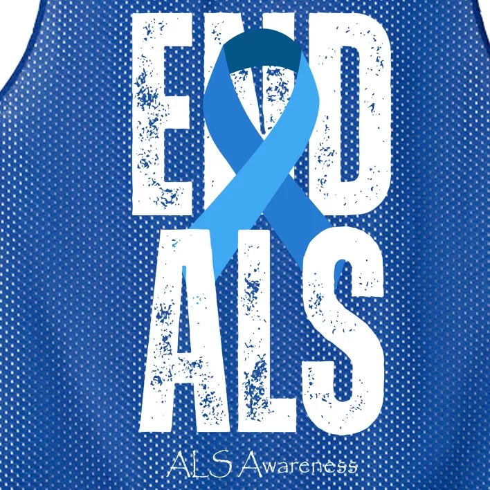 End Als Awareness Month Ribbon Mesh Reversible Basketball Jersey Tank