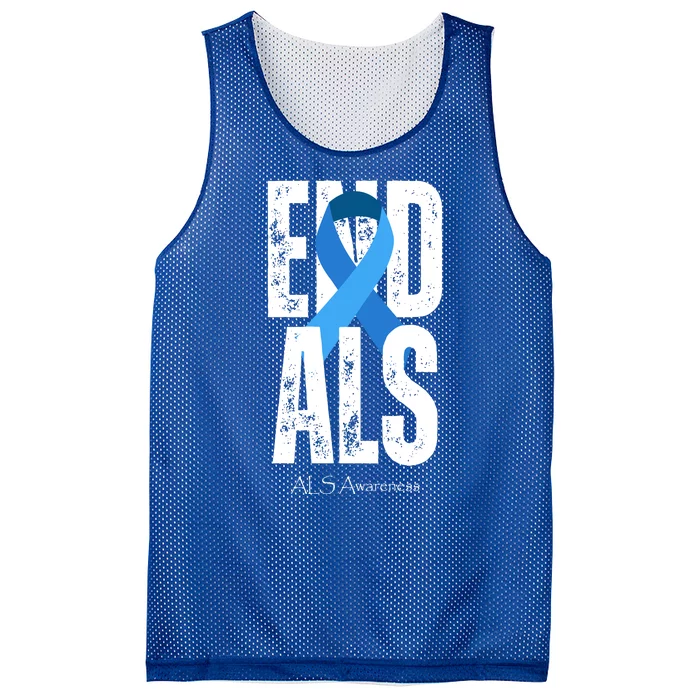 End Als Awareness Month Ribbon Mesh Reversible Basketball Jersey Tank