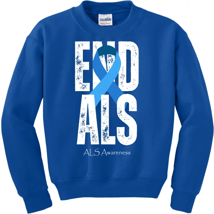 End Als Awareness Month Ribbon Kids Sweatshirt