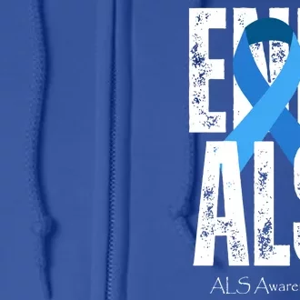 End Als Awareness Month Ribbon Full Zip Hoodie