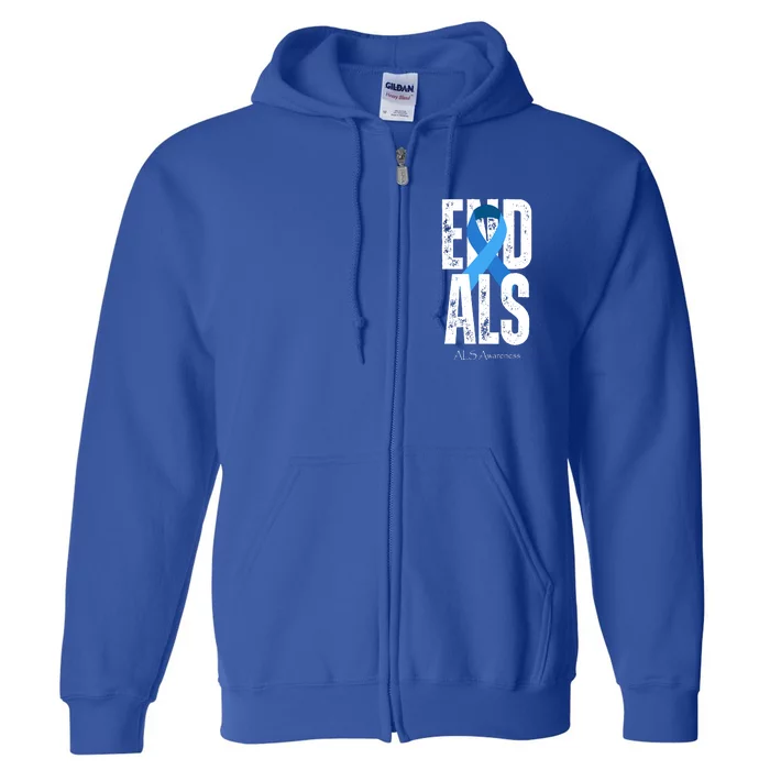 End Als Awareness Month Ribbon Full Zip Hoodie