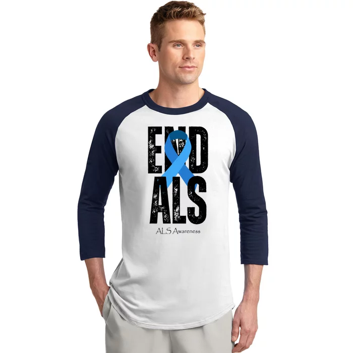 End Als Awareness Month Ribbon Baseball Sleeve Shirt