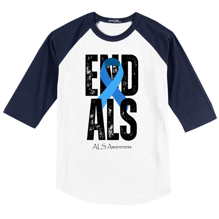 End Als Awareness Month Ribbon Baseball Sleeve Shirt