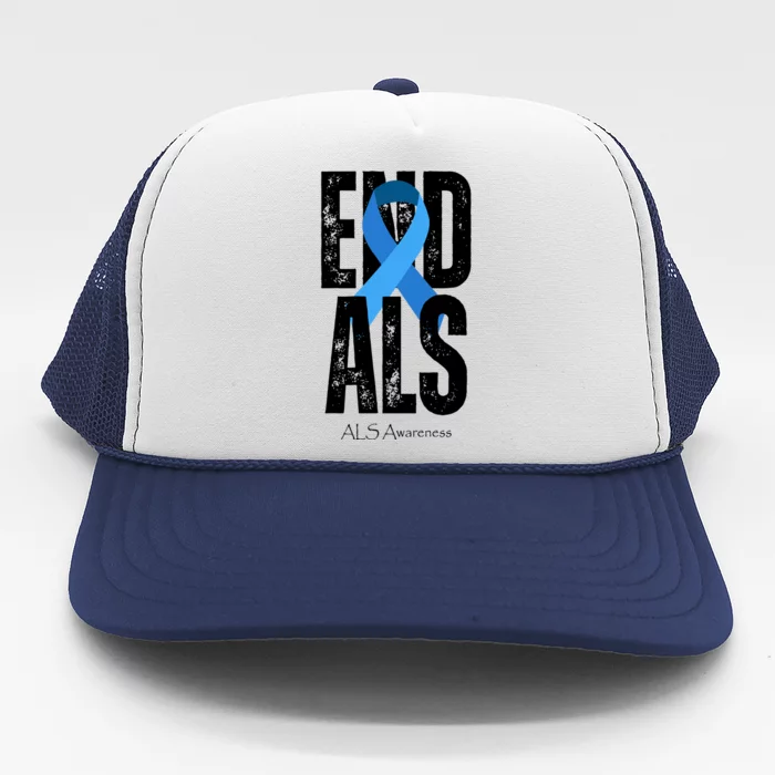 End Als Awareness Month Ribbon Trucker Hat