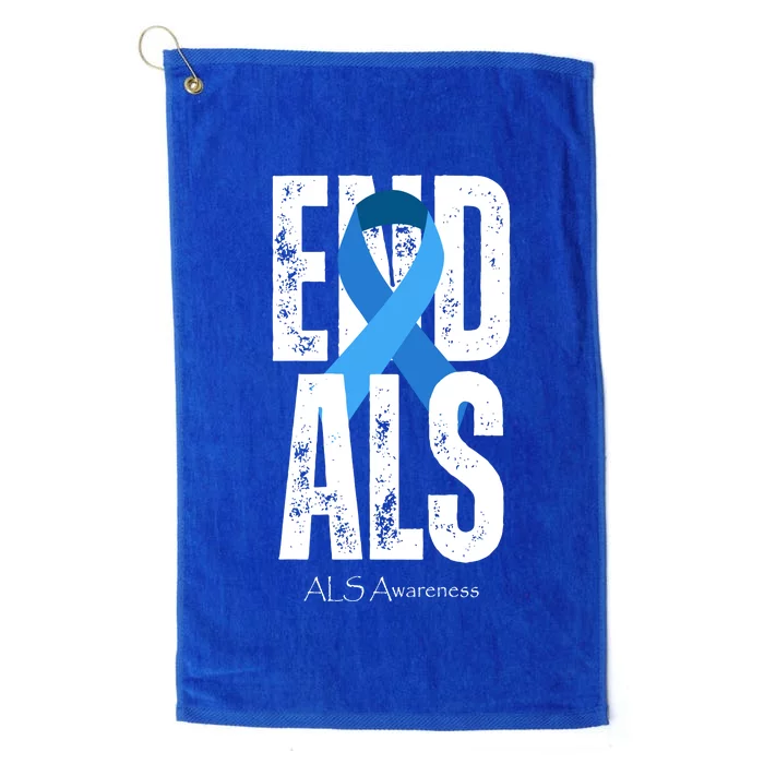 End Als Awareness Month Ribbon Platinum Collection Golf Towel