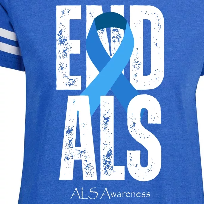 End Als Awareness Month Ribbon Enza Ladies Jersey Football T-Shirt