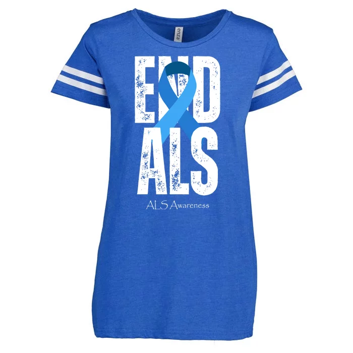 End Als Awareness Month Ribbon Enza Ladies Jersey Football T-Shirt