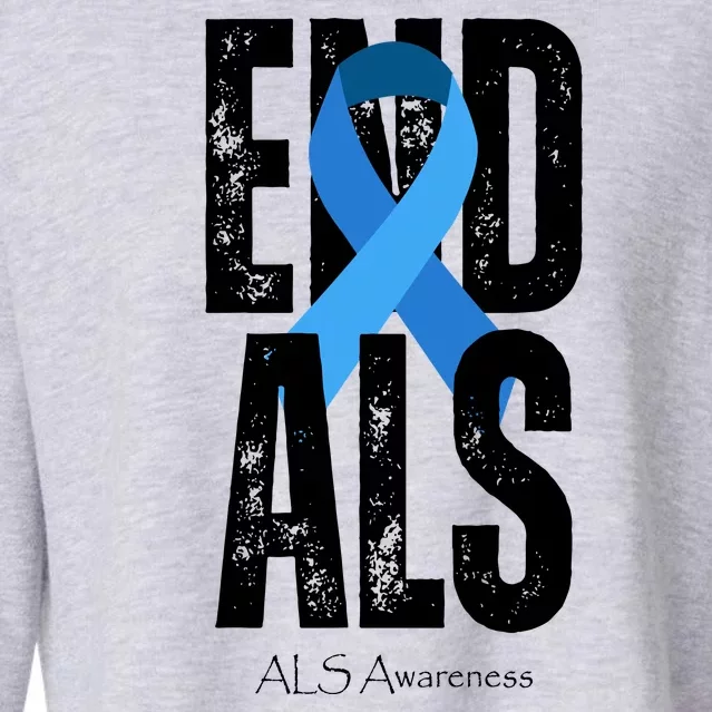 End Als Awareness Month Ribbon Cropped Pullover Crew