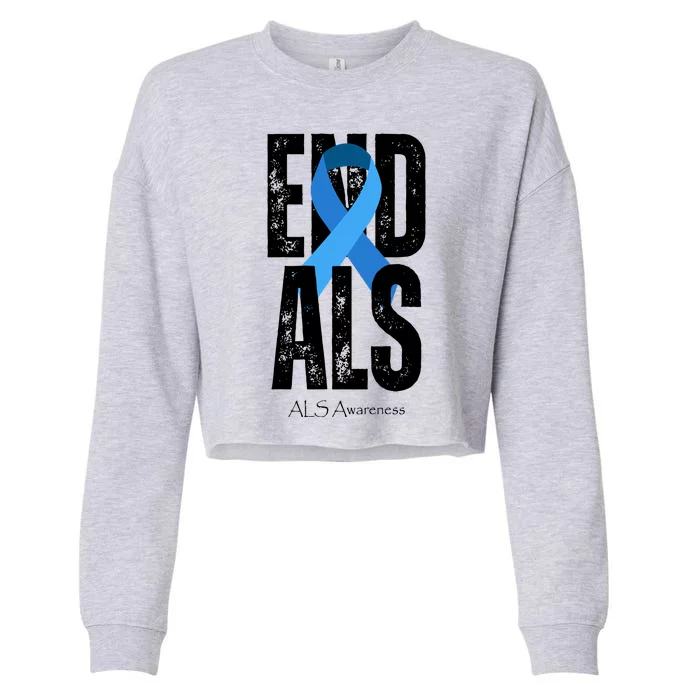 End Als Awareness Month Ribbon Cropped Pullover Crew