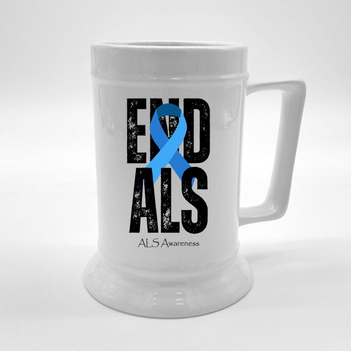 End Als Awareness Month Ribbon Front & Back Beer Stein