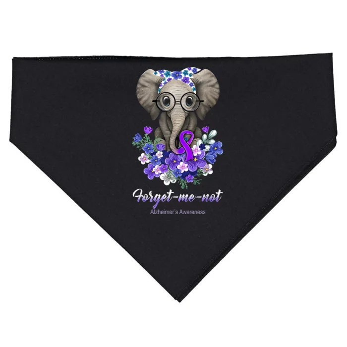 Elephant AlzheimerS Awareness Purple Ribbon USA-Made Doggie Bandana