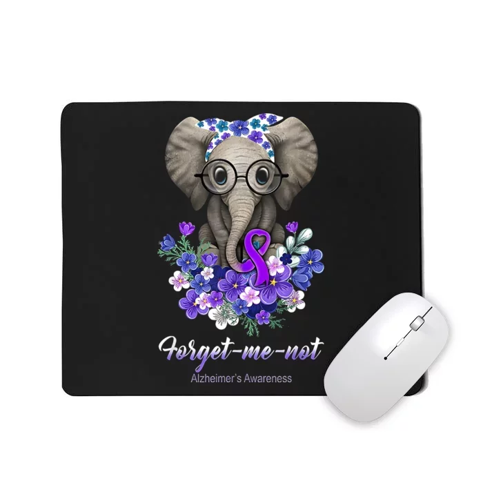 Elephant AlzheimerS Awareness Purple Ribbon Mousepad