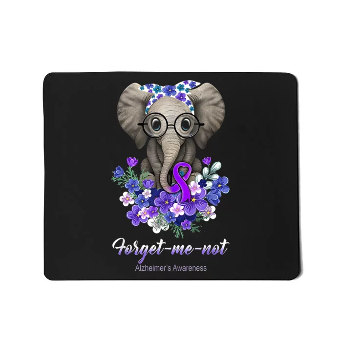 Elephant AlzheimerS Awareness Purple Ribbon Mousepad