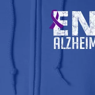 End Alzheimer's Awareness Month Gift Full Zip Hoodie