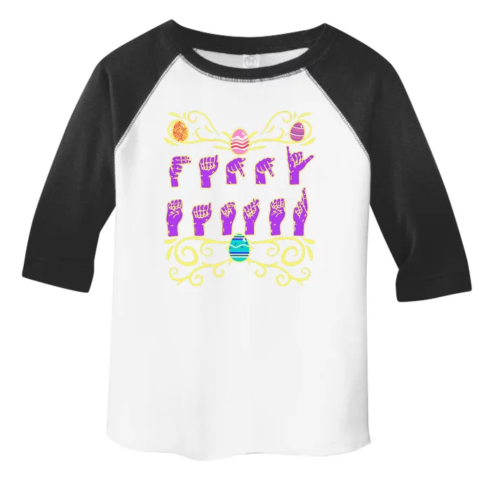 Easter ASL American Sign Language Hearing Impaired Toddler Fine Jersey T-Shirt