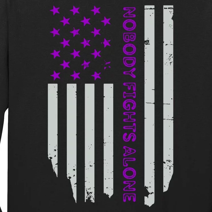 Epilepsy Awareness American Flag Epilepsy Gift Tall Long Sleeve T-Shirt