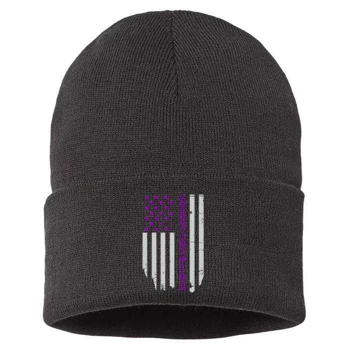 Epilepsy Awareness American Flag Epilepsy Gift Sustainable Knit Beanie