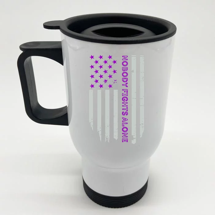 Epilepsy Awareness American Flag Epilepsy Gift Front & Back Stainless Steel Travel Mug