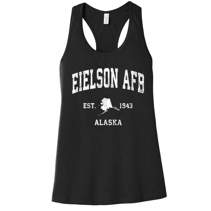 Eielson Afb Alaska Ak Vintage Athletic Sports Women's Racerback Tank