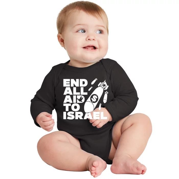 End All Aid To Israel Baby Long Sleeve Bodysuit