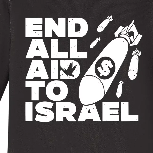 End All Aid To Israel Baby Long Sleeve Bodysuit