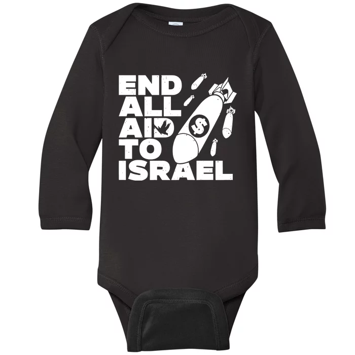 End All Aid To Israel Baby Long Sleeve Bodysuit