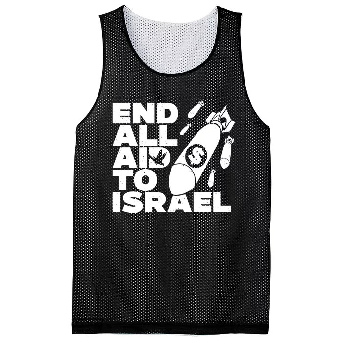 End All Aid To Israel Mesh Reversible Basketball Jersey Tank