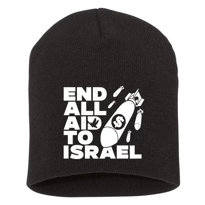 End All Aid To Israel Short Acrylic Beanie